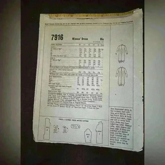 Vintage 1960s 1970s sewing pattern - Picture 2 of 2